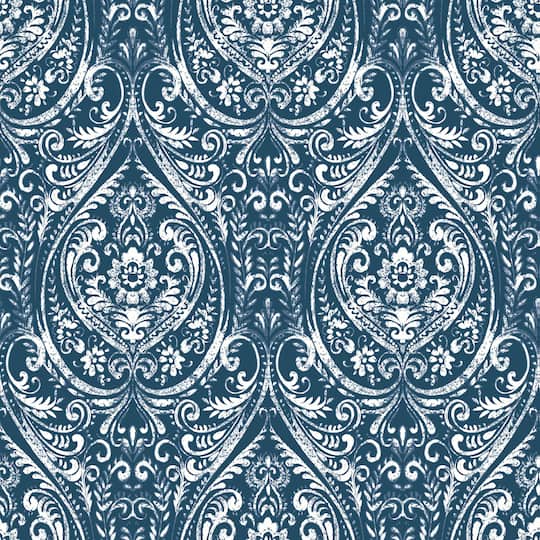 NuWallpaper Bohemian Damask Indigo Peel & Stick Wallpaper